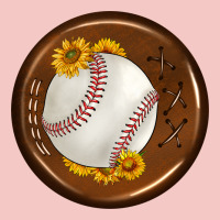 Baseball With Sunflower Round Earrings Urban Heavy Tee | Teevron