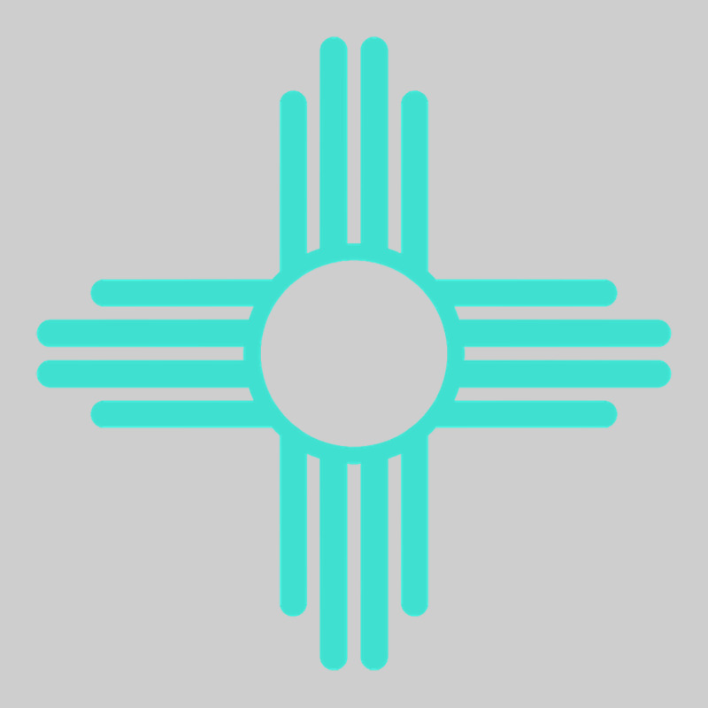 New Mexico Zia Sun In Turquoise Blue Premium Sweatshirt by PixelFlow | Teevron