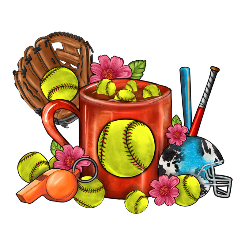 Softball Coffee Mug Ladies Tee by FaDigitalArtStudio | Teevron