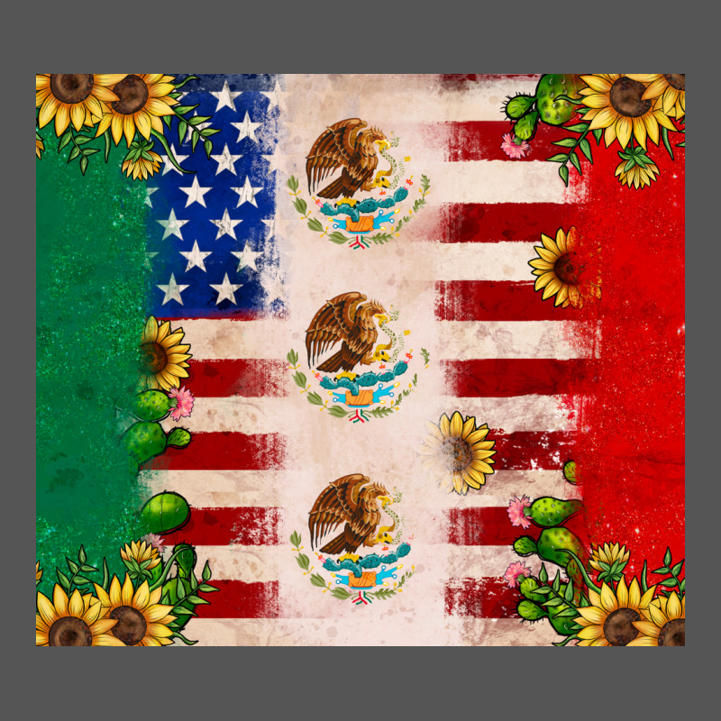 American Flag Mexico Flag Sunflower Cactus Zipper Hoodie by JahusDesignShop | Teevron