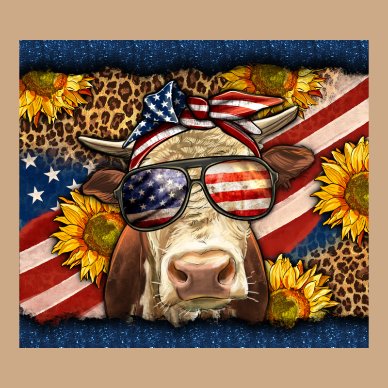 Western 4th Of July Cow Vintage Hoodie by LillyAllenDesigns | Teevron