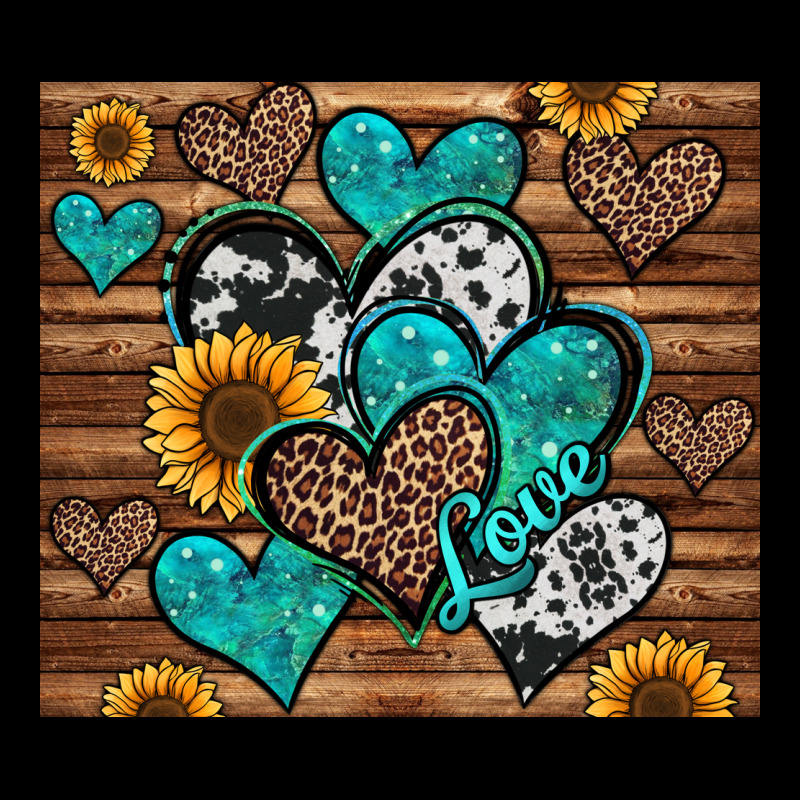 Turquoise Sunflower Hearts Urban Hoodie by Jasminsmagicworld | Teevron