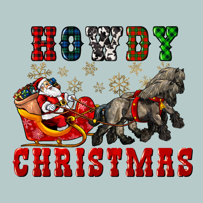 Howdy Christmas With Santa Riding His Sleighs Heavy Core Tee by CowGirlArtShop | Teevron