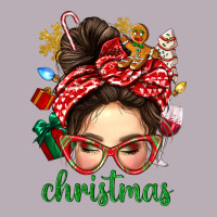 Christmas Messy Bun With Gingerbread Man Vintage Tee | Teevron