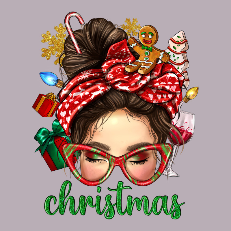 Christmas Messy Bun With Gingerbread Man Vintage Tee by BundleAndBundleShop | Teevron
