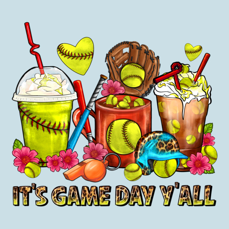 It's Game Day Y'all Softball Coffee Cups Ladies Tee by FaDigitalArtStudio | Teevron