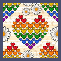 Pride Lgbtq Hearts And Daisy Seamless Pattern Vintage Tee | Teevron