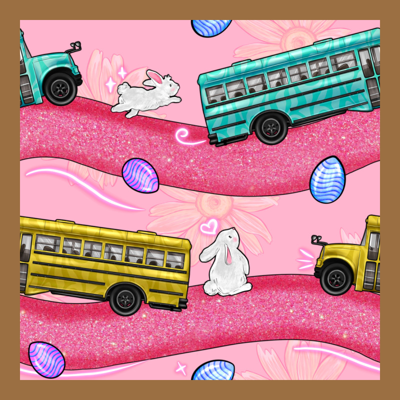 Easter School Bus Seamless Pattern Vintage Tee by BundleAndBundleShop | Teevron