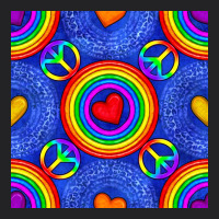 Pride Lgbtq Hearts And Peace Symbol Seamless Patte Vintage Tee | Teevron