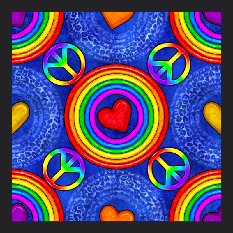 Pride Lgbtq Hearts And Peace Symbol Seamless Patte Vintage Tee by BundleAndBundleShop | Teevron