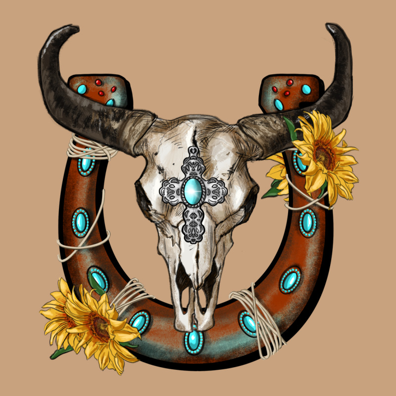 Bull Skull With Horseshoe Vintage Tee by RanaPortraitStore | Teevron