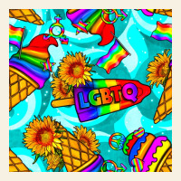 Pride Lgbtq Ice Cream And Sunflowers Seamless Vintage Tee | Teevron