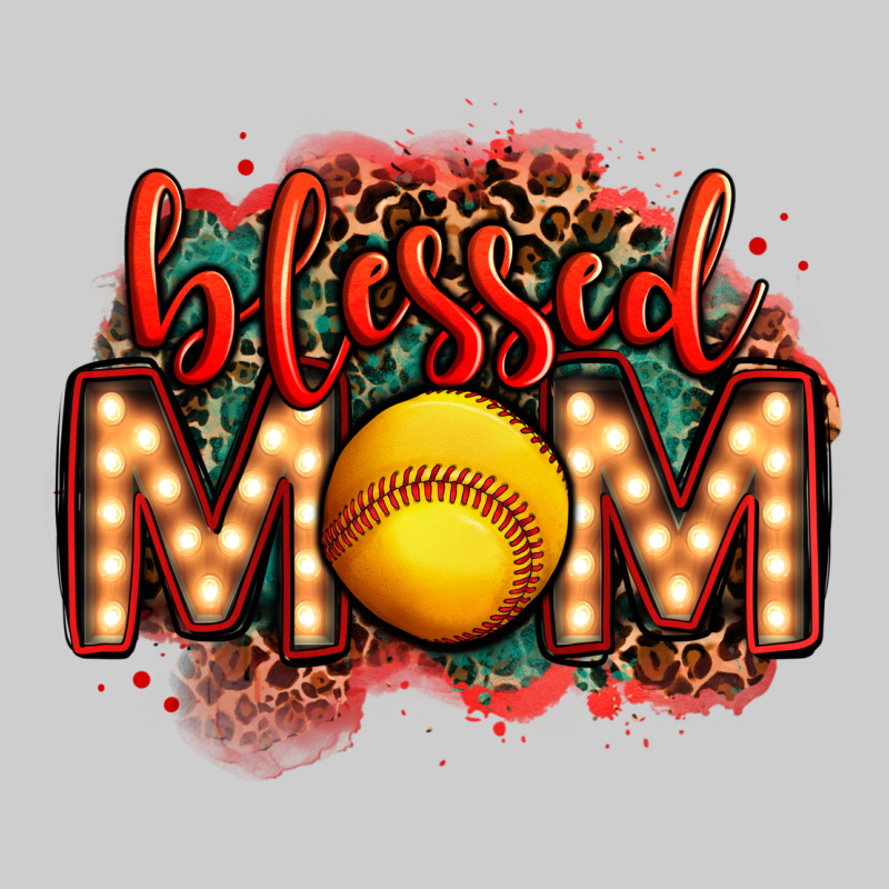 Blessed Softball Mom Lightbulb Letters Premium Tee by OliviaCreatesArt | Teevron