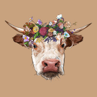 Hereford Cow With Floral Headband Vintage Tee | Teevron