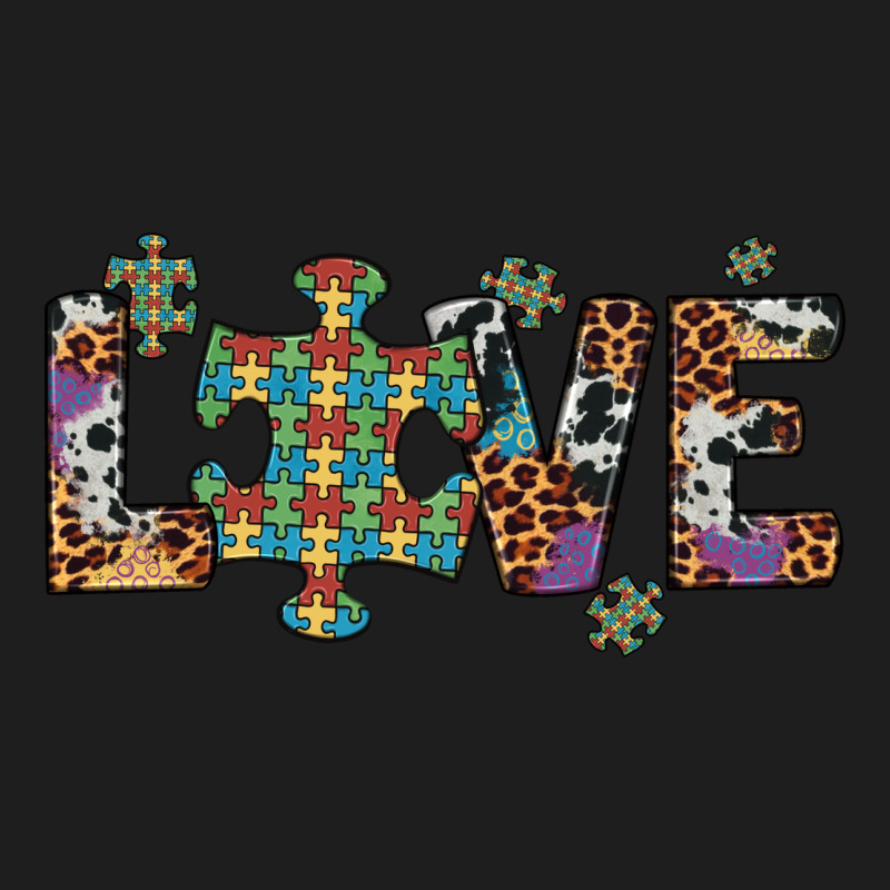 Love Autism Awareness Leopard Cowhide Classic Tee by Artiststas | Teevron