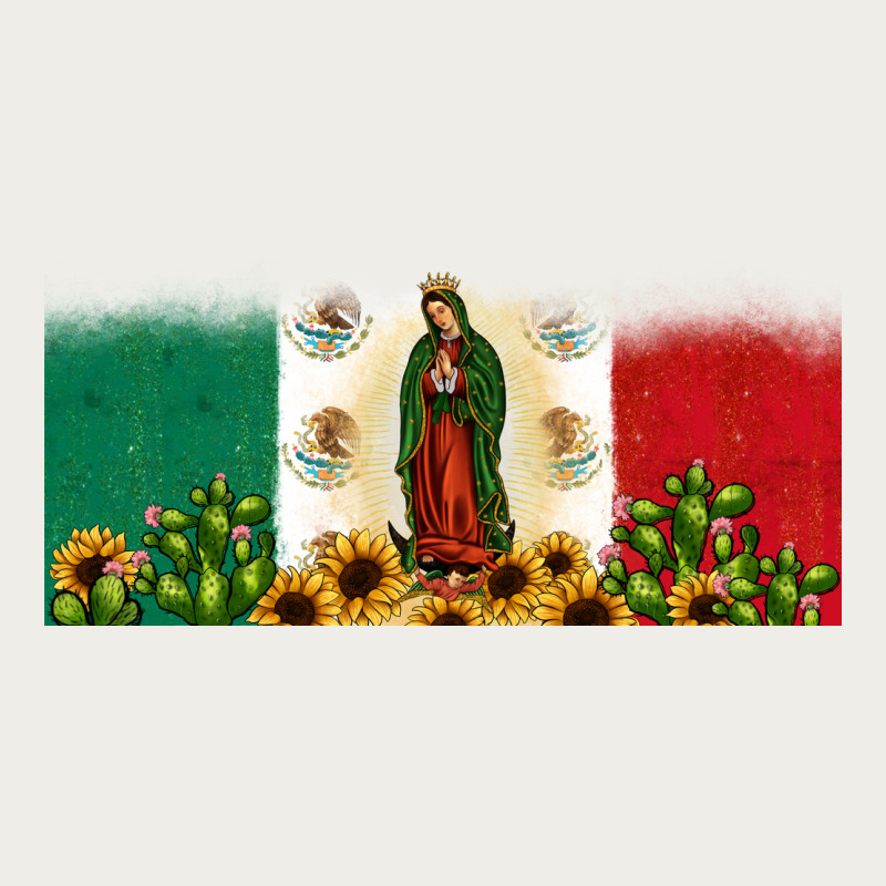 Lady Of Guadalupe Mexican Flag Zipper Hoodie by JahusDesignShop | Teevron