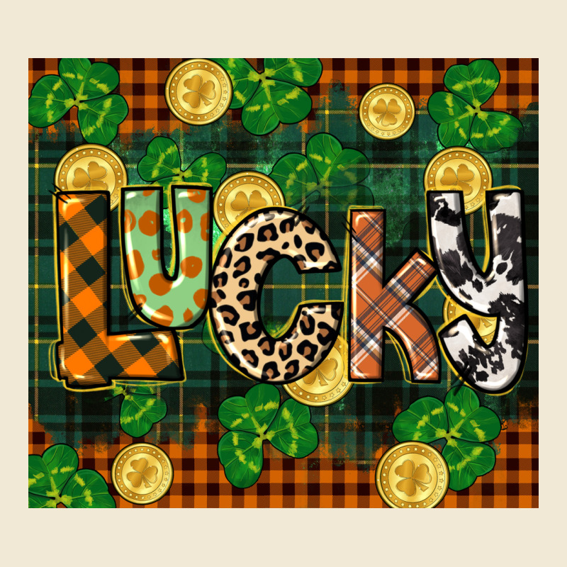 St Patricks Day Lucky Clover And Coins Premium Tee by CowGirlArtShop | Teevron