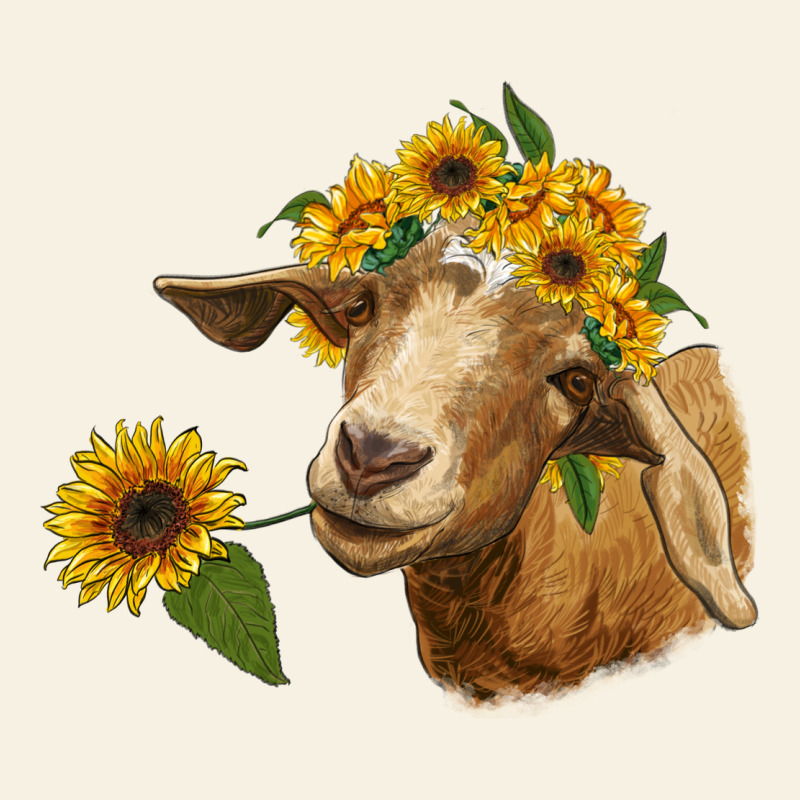 Goat With Sunflower Vintage Tee by RanaPortraitStore | Teevron