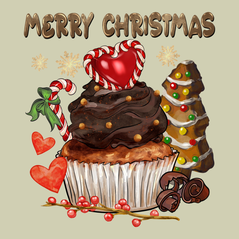 Merry Christmas Cupcake Chocolate Heavy Core Tee by CowGirlArtShop | Teevron
