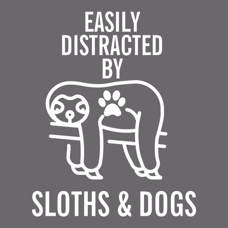 Easily Distracted By Sloths And Dogs Funny Sloth Quote Paw Print Premium Sweatshirt by artisFamous | Teevron