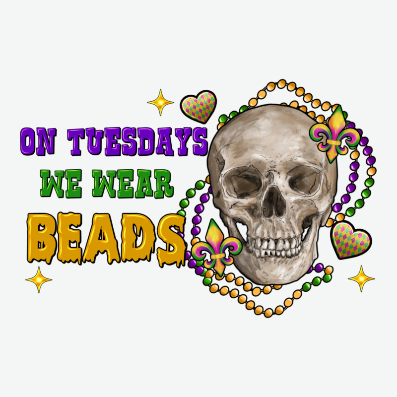 On Tuesdays We Wear Beads Skull Urban Heavy Tee by FaDigitalArtStudio | Teevron