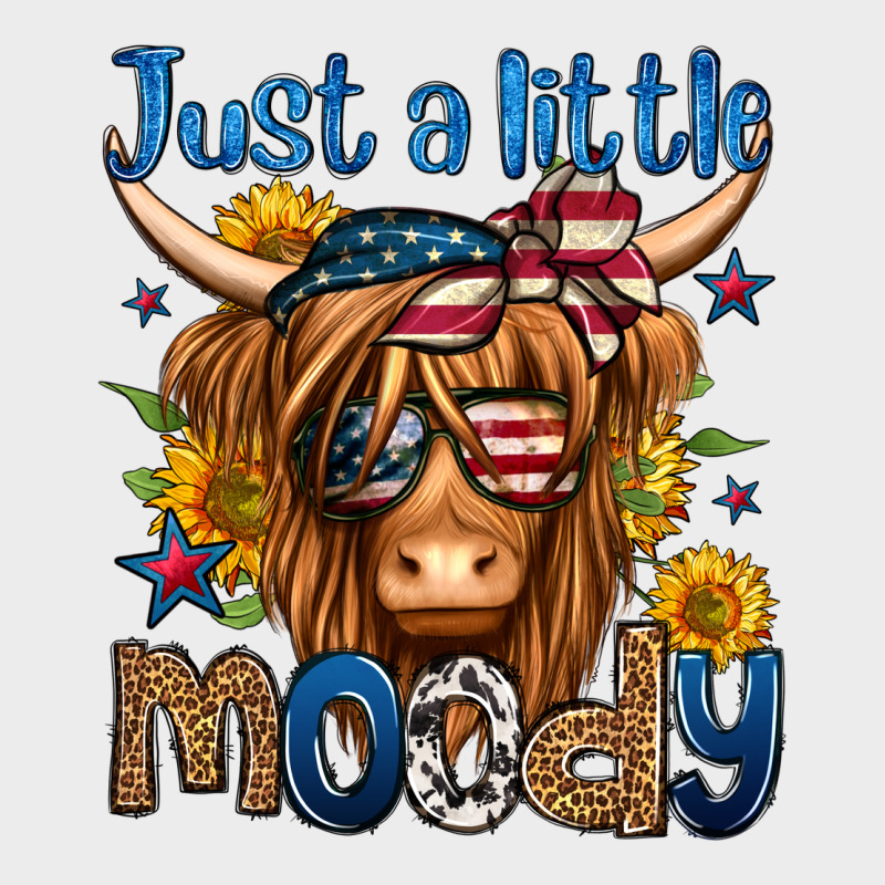 Just A Little Moody 4th Of July Long Haired Cow Urban Hoodie by Jasminsmagicworld | Teevron