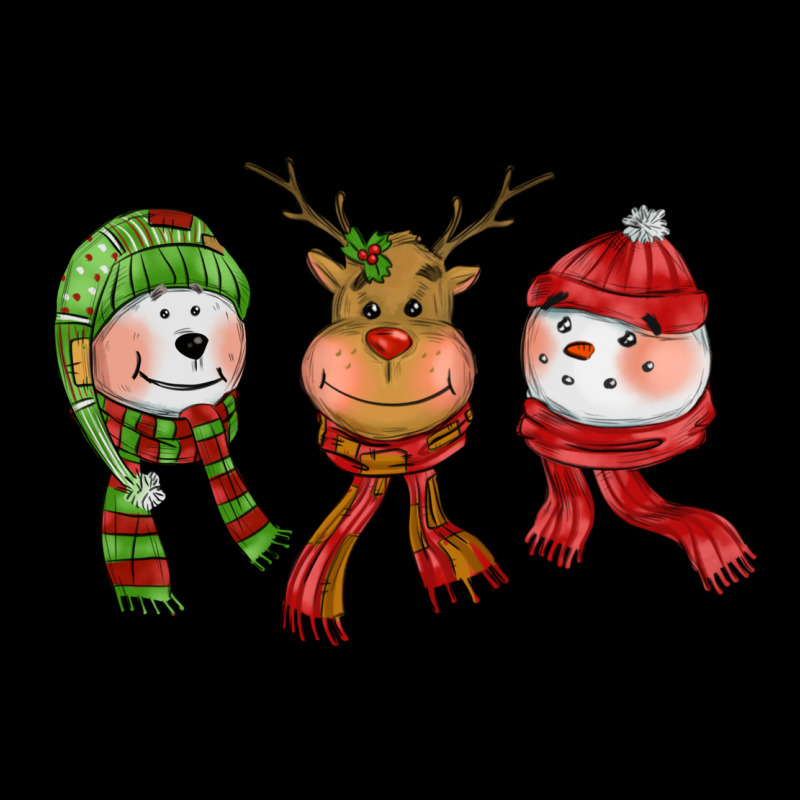 Christmas Reindeer Polar Bear Snowman Heavy Core Tee by CowGirlArtShop | Teevron