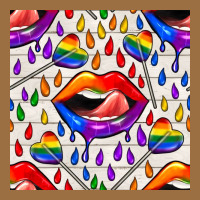 Pride Lgbtq Lips And Heart Lollipop Seamless Patte Vintage Tee | Teevron