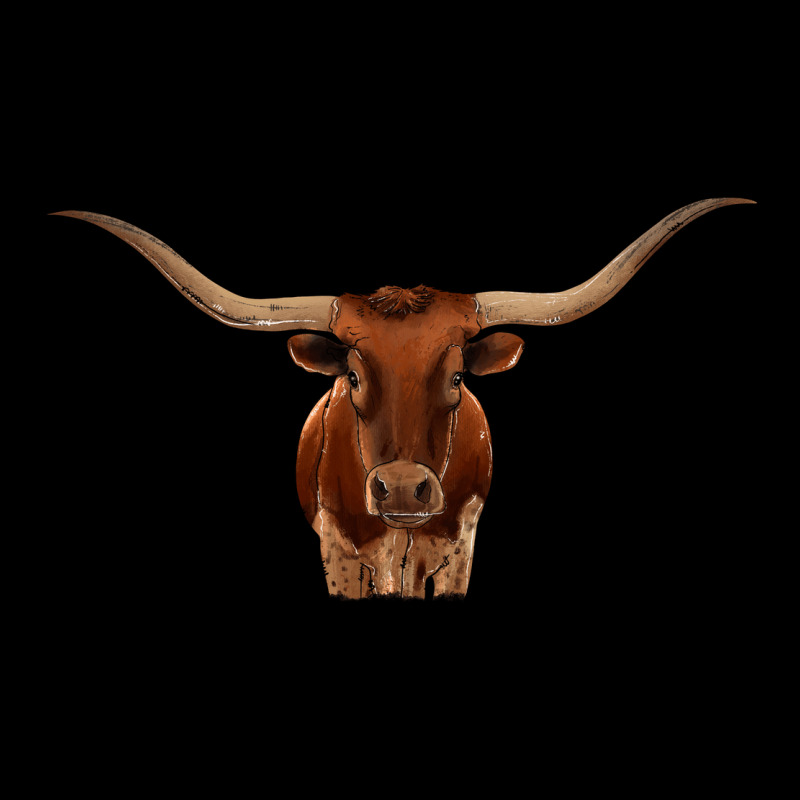 Texas Longhorn Illustration Long Sleeve Tee by CowhideDigitalArt | Teevron