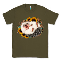Army Green happy hedgehog sunflower leopard Classic Tee - Jasminsmagicworld