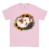 Bubblegum Pink happy hedgehog sunflower leopard Classic Tee - Jasminsmagicworld
