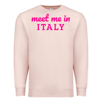 Pale Pink meet me in italy Premium Sweatshirt - DesigneFamous