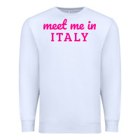 White meet me in italy Premium Sweatshirt - DesigneFamous