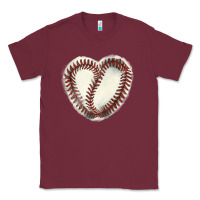 Burgundy Baseball ball heart Classic Tee - HowdyJamesFarm