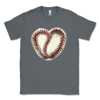 Charcoal Heather Baseball ball heart Classic Tee - HowdyJamesFarm