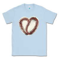 Dusty Blue Baseball ball heart Classic Tee - HowdyJamesFarm