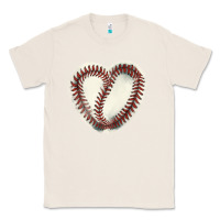 Natural Baseball ball heart Classic Tee - HowdyJamesFarm
