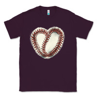 Plum Baseball ball heart Classic Tee - HowdyJamesFarm