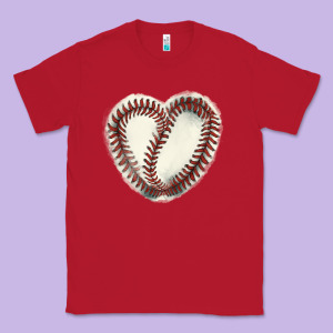 Baseball Ball Heart Classic Tee Designed By Howdyjamesfarm