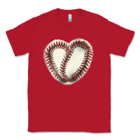 Red Baseball ball heart Classic Tee - HowdyJamesFarm