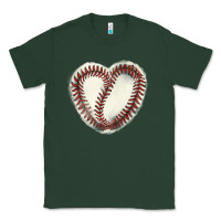 Sports Green Baseball ball heart Classic Tee - HowdyJamesFarm