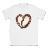White Baseball ball heart Classic Tee - HowdyJamesFarm