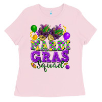 Bubblegum Pink Mardi Gras squad Ladies Tee - FaDigitalArtStudio