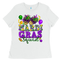 White Mardi Gras squad Ladies Tee - FaDigitalArtStudio
