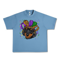 Pebble Blue mardi gras hat dachshund puppy Urban Heavy Tee - RanaPortraitStore