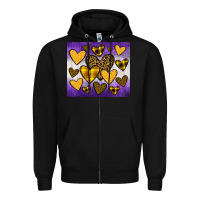 Black lakers hearts Zipper Hoodie - JahusDesignShop