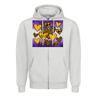 Dove Grey lakers hearts Zipper Hoodie - JahusDesignShop