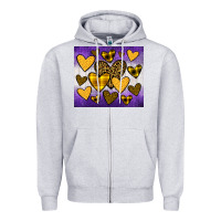 Heather Grey lakers hearts Zipper Hoodie - JahusDesignShop