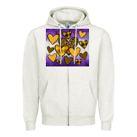 Oatmeal Heather lakers hearts Zipper Hoodie - JahusDesignShop