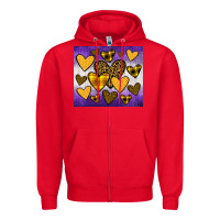 Red lakers hearts Zipper Hoodie - JahusDesignShop